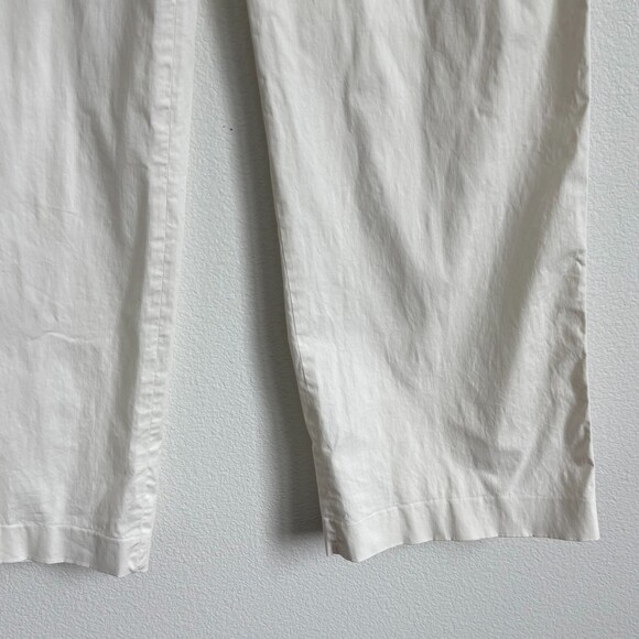 Giorgio Armani Cream Straight Leg Trousers Cotton Blend Minimalist Quiet Luxury - Picture 4 of 7